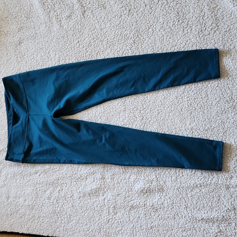 Fabletics Teal leggings full length activewear Women Sz M workout gym yoga